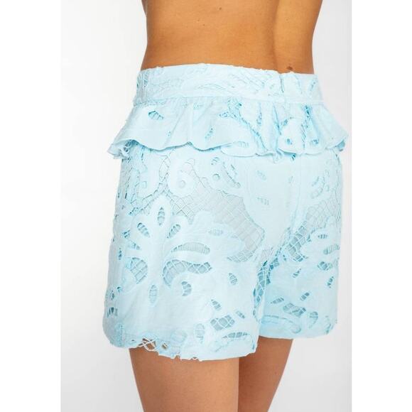 S'edge Azalea Eyelet Lace SHORTS Sky Light Blue Lined Medium M NEW NWT - Picture 4 of 6